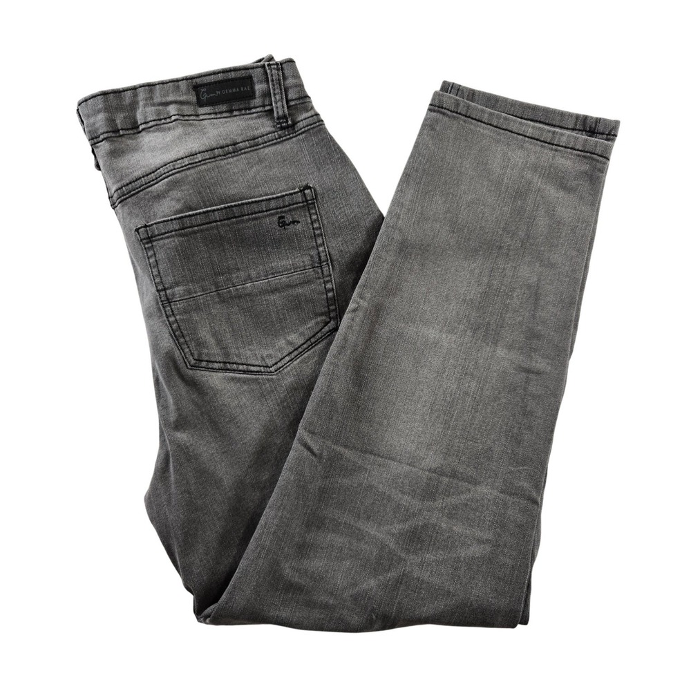 NEW GEM by GEMMA RAE Womens‎ Jr 13 Gray Mom Tapered Jeans Stretch Grungecore
